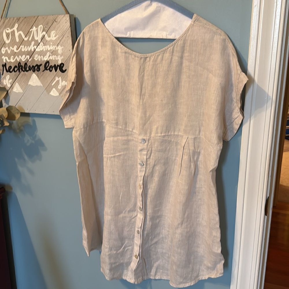 TERZO MILLENNIO Made in Italy 100% Linen Top - M - Great Condition - Picture 2 of 7